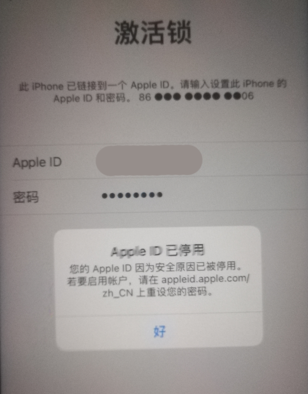 武威苹果手机维修分享iPhone 12 出现提示“Apple ID 已停用”怎么办 